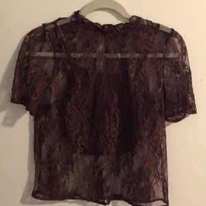 Detailed top with crop underneath